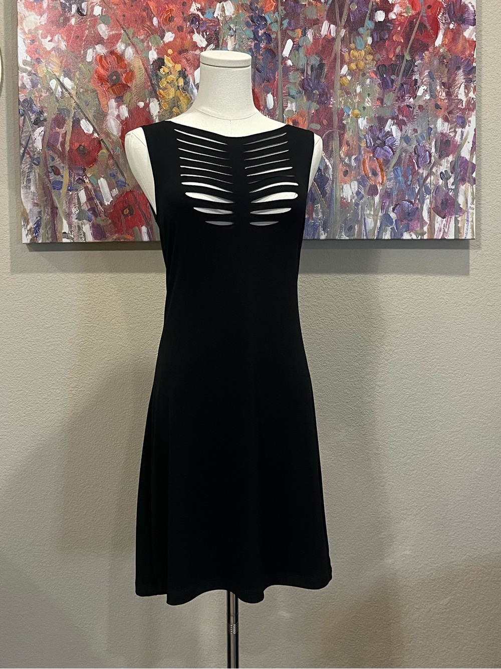 NWOT - GRAHAM & SPENCER BLACK CUTOUT SLEEVELESS A-LINE DRESS - SMALL
